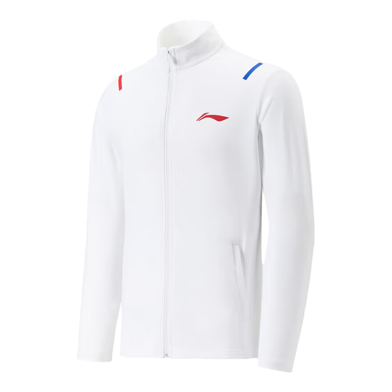 LI-NING Badminton Long Sleeve Sweatshirt Quick-Dry Hoodless Jacket Unisex AWDW257-2 White L