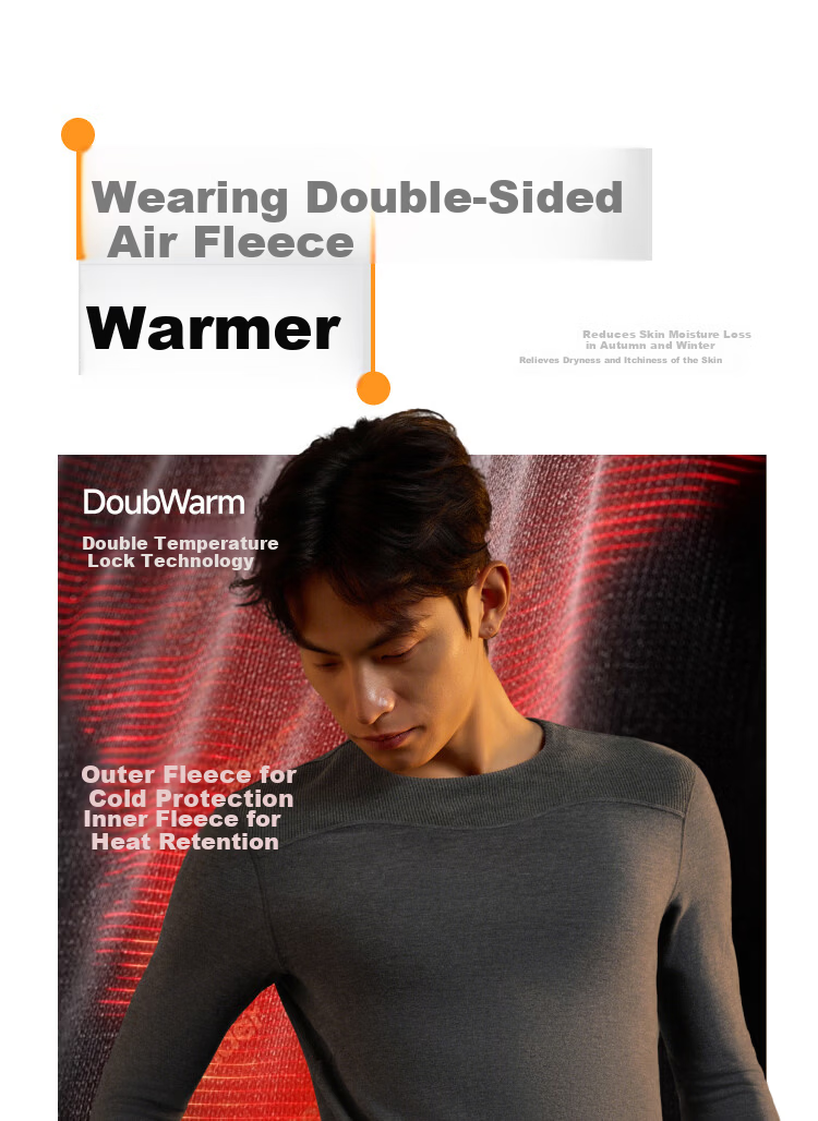 Beneunder Men's Thermal Fleece-Lined Thickened Autumn Winter Windproof Warm Underwear Set 1