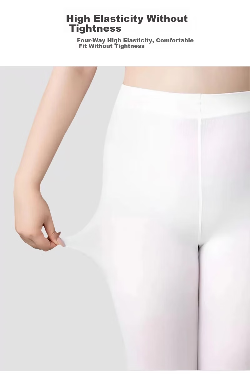 BOPRUIEY White Plus Size Tights Pantyhose Spring Summer Adult Dance Practice Stockings for Plus Size Students 17
