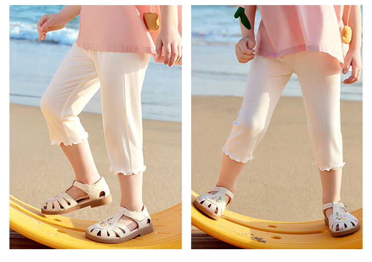 Betis Girls' Summer Thin Breathable Leggings Baby Girl Skirt Matching Anti-Mosquito Capri Pants 31