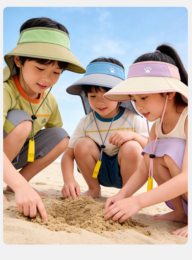 KELME Kids Sun Protection Hat Wide Brim Unisex Children 3-15 Years Open Top Cape Beach Sun Hat 16