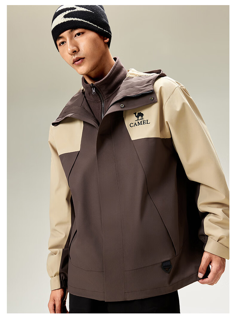 Camel Jiao Long Unisex Trendy Outdoor Waterproof Mountaineering Jacket Spring Autumn M34CAFO730C 40