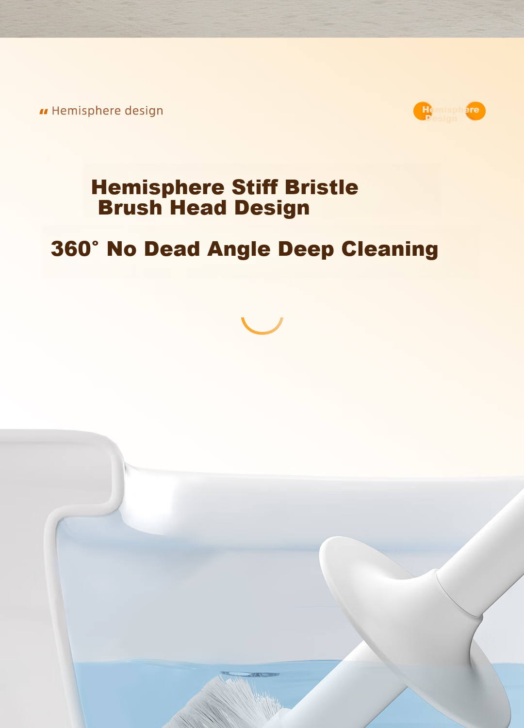Deli Toilet Brush Set with Base, Upgraded No-Dead-Angle Household Bathroom Cleaning Brush Set 7