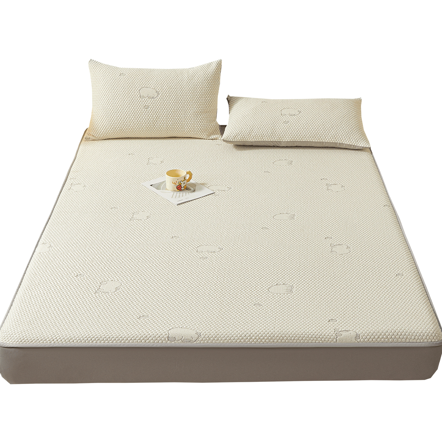 MUJI Class A Cooling Ice Silk Fitted Sheet 1.8m x 2m Summer Cooling Bed Cover Mattress Protector Gray