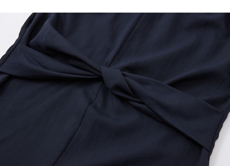 Demana Elegant Commuter Summer V-Neck Hand-Beaded Knot Shoulder-Cover Sleeve Loose Dress for Women Premium Feel 13