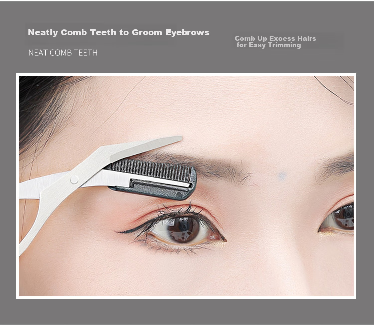 UPLUS 9-Piece Eyebrow Shaping Kit Beginner Eyebrow Razor Set Eyebrow Trimmer Makeup Scissors for Men and Women 7