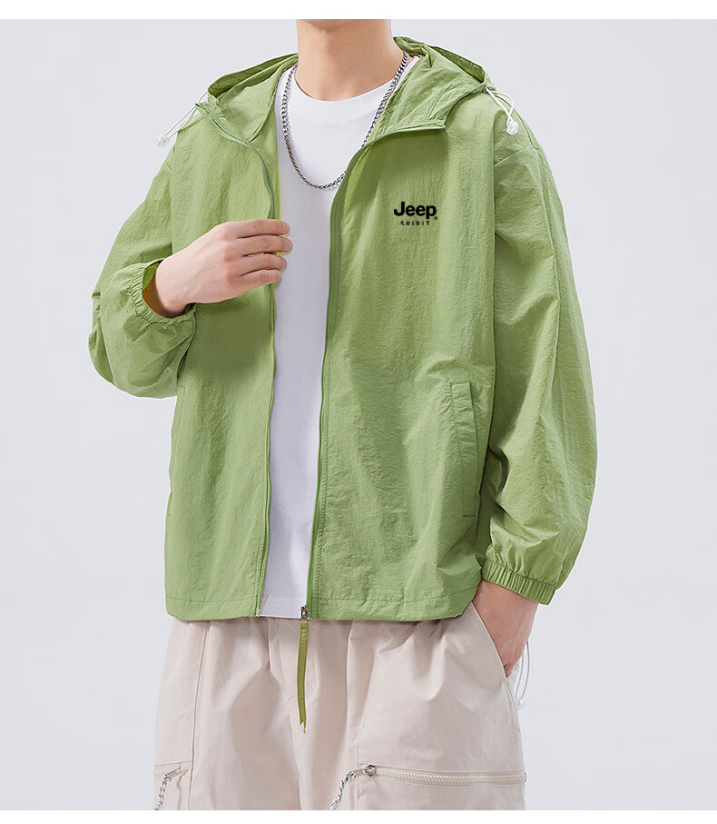 JEEP SPIRIT Men's Summer New Ice Silk Lightweight Sunscreen Jacket Large Size Men's Clothing Coat ZH7777 Cement Gray 4XL 13