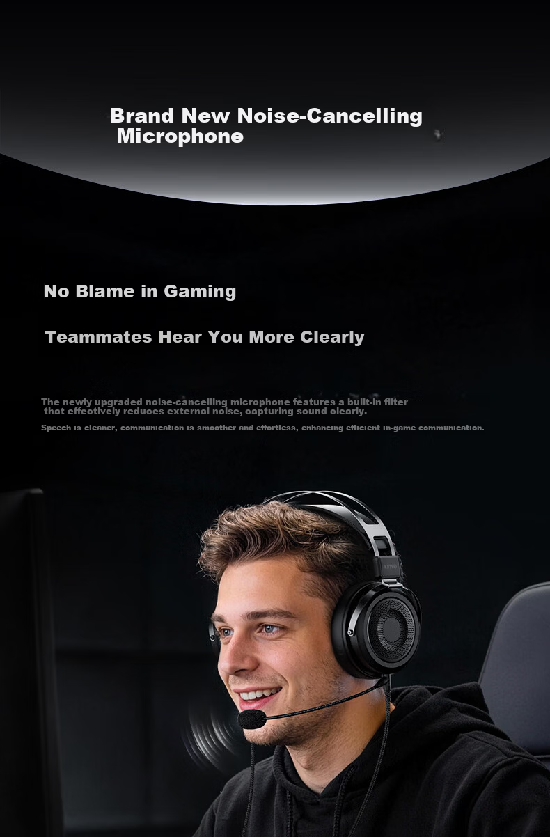 KINYO Gaming Headset Wired Over-Ear HIFI High-Quality FPS Delta Sound Positioning for PC Laptop Z5 14