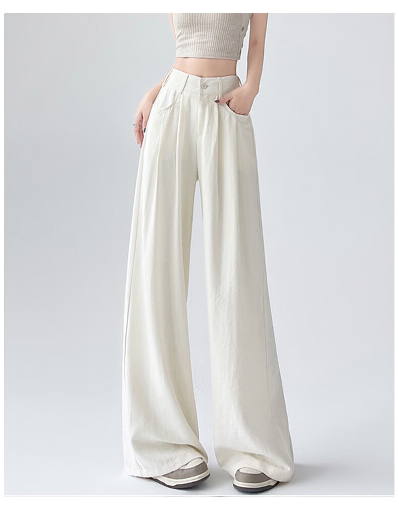 Modal Women's Suit Pants 2026 Spring Summer New Milk Puff Yamamoto Wide-Leg High-Waist Loose Slim Casual Trousers 9