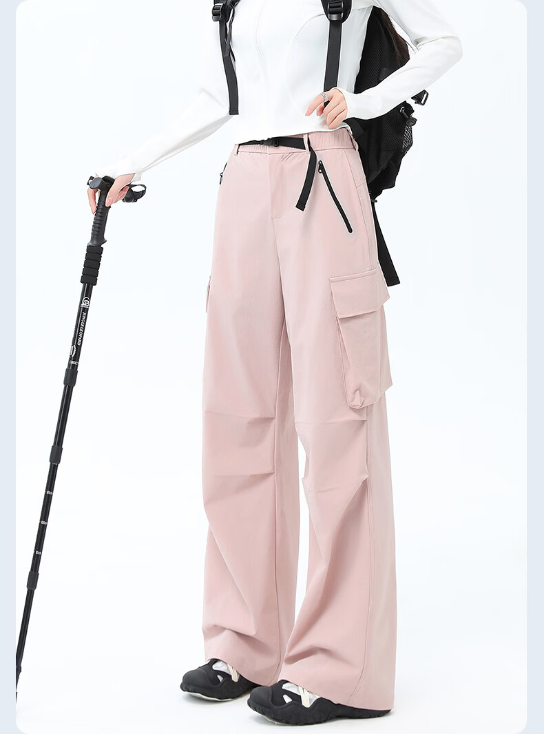 Langsha Women's Outdoor Quick-Dry Work Pants 2026 Summer Straight Loose Wide-Leg Sun-Protective Water-Repellent Casual Military Hiking Pants 22
