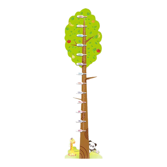 Modouyu Cartoon Height Chart Sticker, Apple Tree Wall Decoration, Baby Growth Chart, Removable Decal