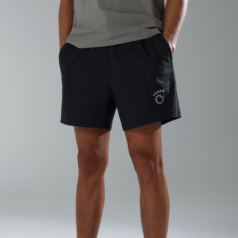 Macondo Men's Moisture-Wicking Quick-Dry Breathable Marathon Running Woven Five-Point Shorts Black M