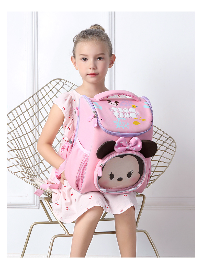 Disney Song Song Children's Backpack for Kindergarten And Elementary School Students, Cute School Bag for Boys And Girls, Trendy Outdoor Backpack ST80137 Pink 9