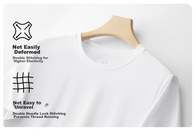 Miiow [Antibacterial Cooling] Men's Short Sleeve T-Shirt 40s Combed Cotton Basic Spring Summer White 2XL 9