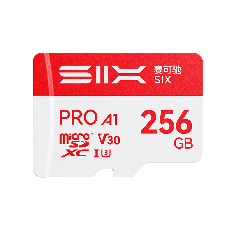 SIX 256GB TF (MicroSD) High-Speed Memory Card U3 A1 V30 150MB/s Read Speed Compatible with Dashcams & Surveillance Cameras