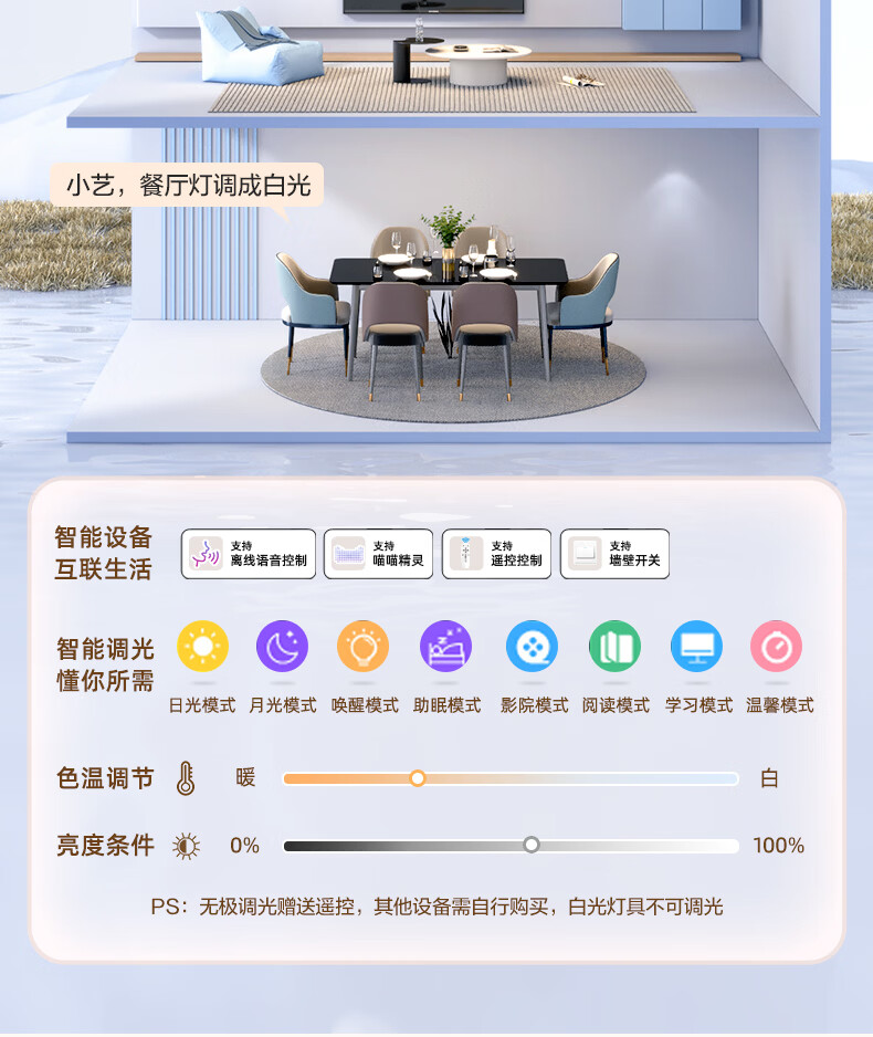 Micoe Purui Eye Protection Ceiling Light Bedroom Lamp Smart Offline Voice LED Minimalist Zhongshan Lighting Youjian Series 8