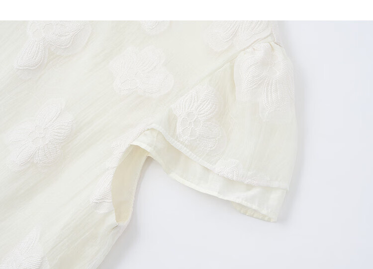 Demana [Lyocell] Summer Elegant Urban Style Round Neck Embroidered Cap Sleeve Patchwork Loose Slim Shirt for Women Premium Feel 17