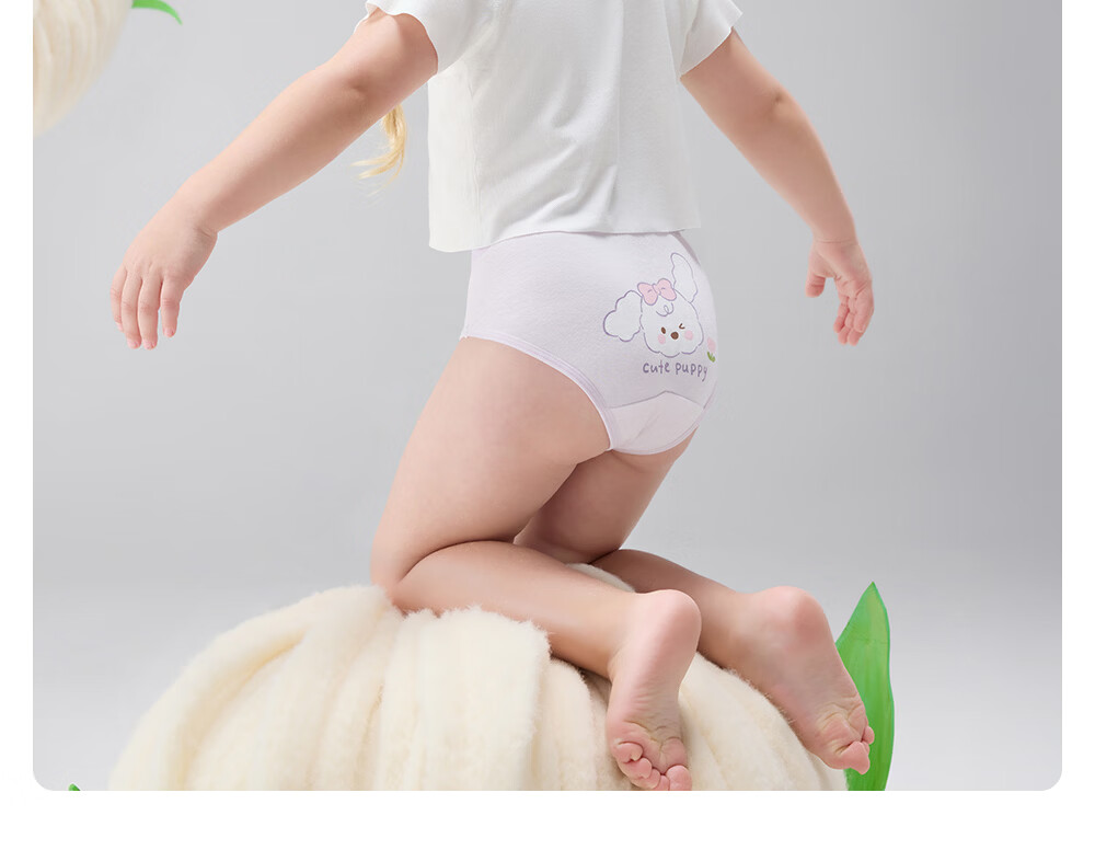 Betis Girls' Underwear 3-4 Years Old Children's Summer Breathable Antibacterial Mulberry Silk Toddler Triangle Panties No Pinch 14