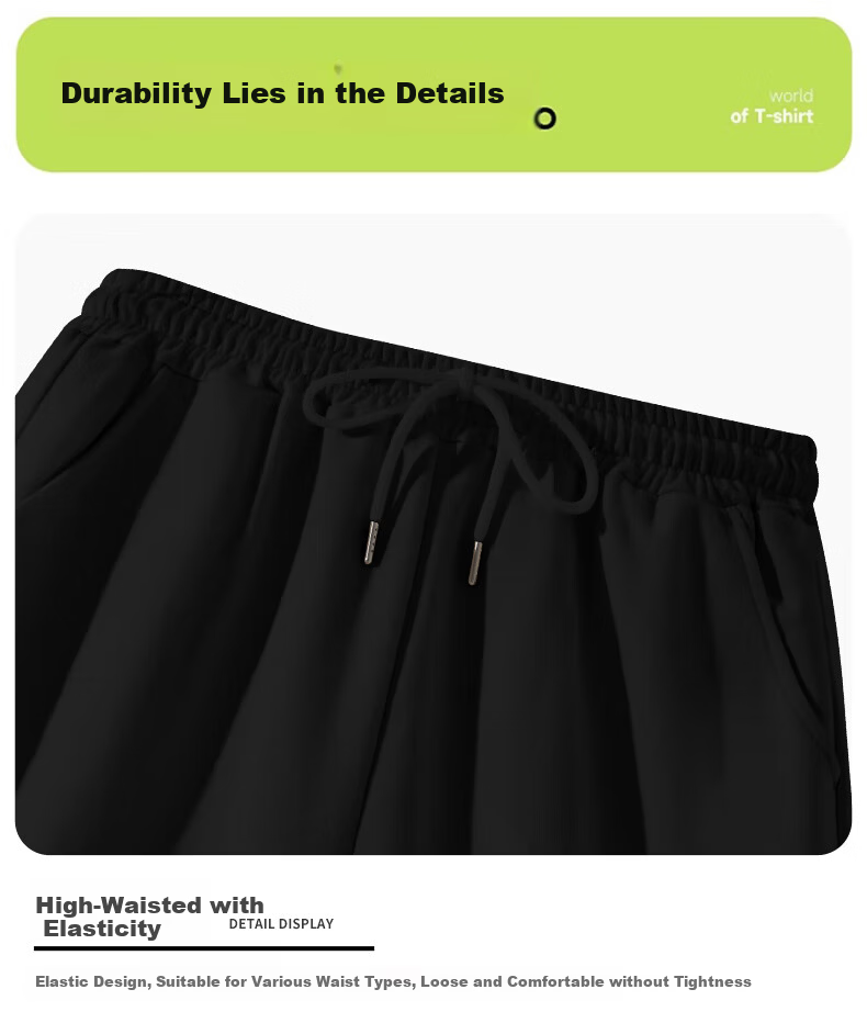 Baleno Women's Summer New Pure Cotton Loose Casual Sports Shorts Elastic Waist Slim Straight Five-Point Pants 10