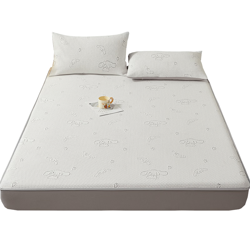 Grace Class A Ice Bean Cooling Mat Fitted Sheet, Summer Air Conditioning Bed Sheet, Washable Dormitory Sheet, 0.9*2M Big Ear Dog - Light Gray