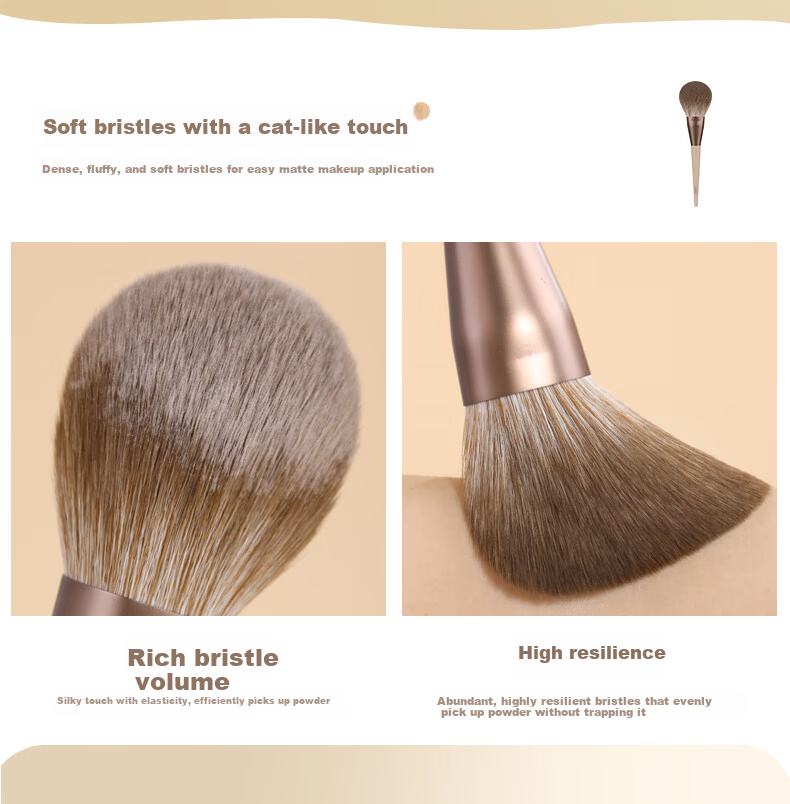 MSQ 12-Piece Mocha Makeup Brush Set - Loose Powder Brush, Blush Brush, Foundation Brush, Concealer Brush, Highlighter Brush, Eyeshadow Brush Beauty Tools 7