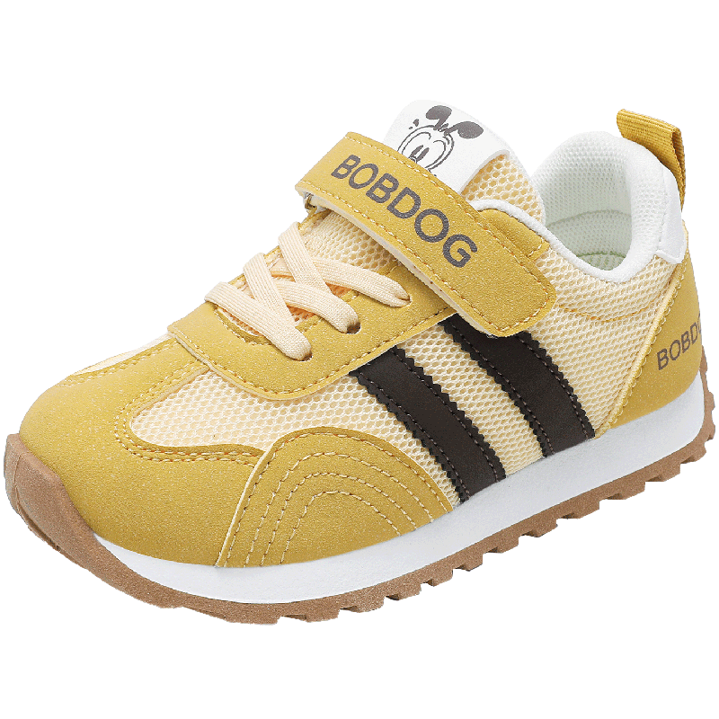 BOBDOG Boys' Spring Casual Running Shoes Low-Cut Comfortable Kids' Sports Shoes 102561066 Tan/Sunshine Yellow Size 33