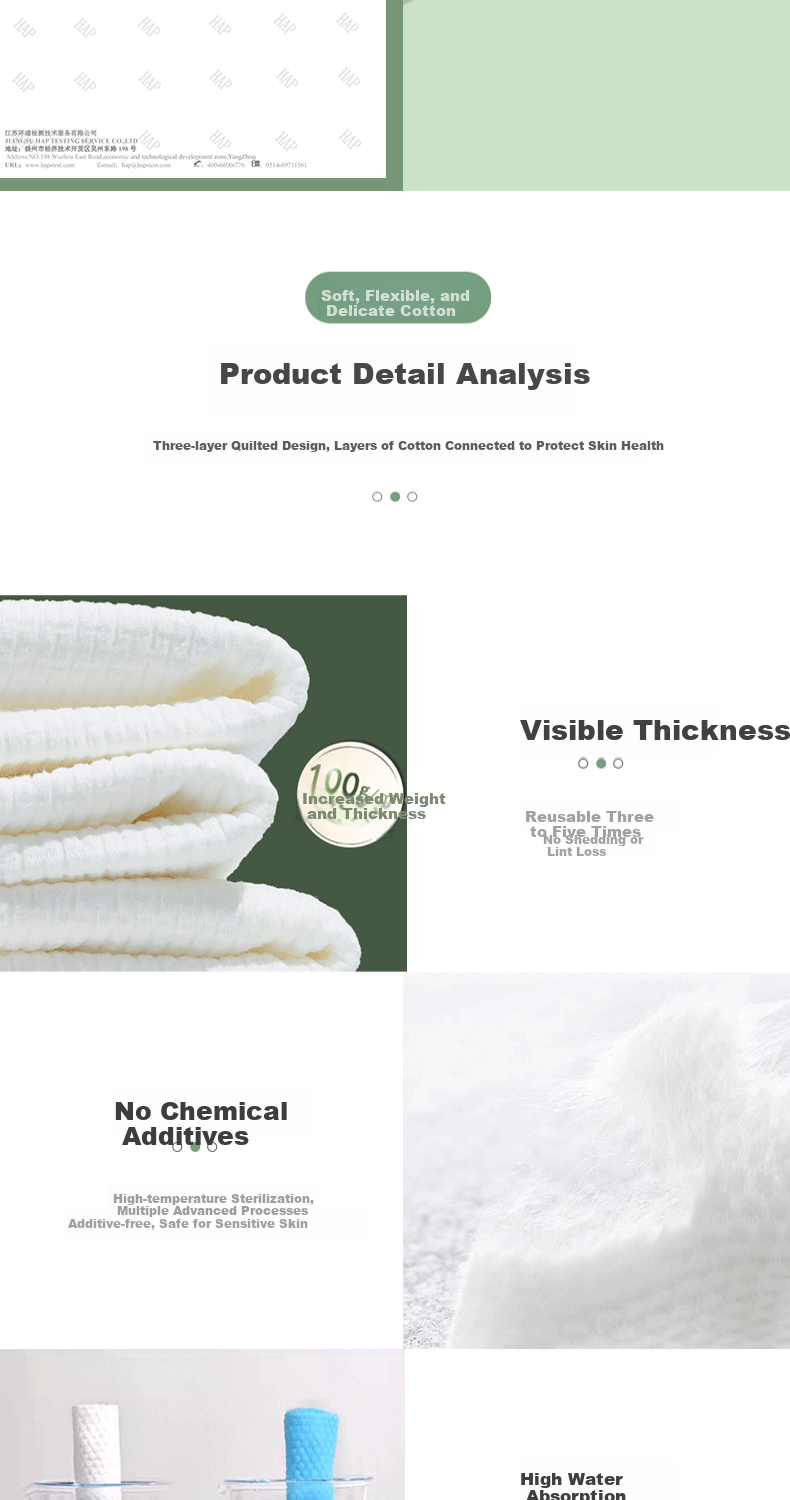 Jieshuyun Extra Large Thickened Skin-Friendly Baby Disposable Facial Cleansing Cotton Soft Wipes 1 Pack*50 Sheets 5