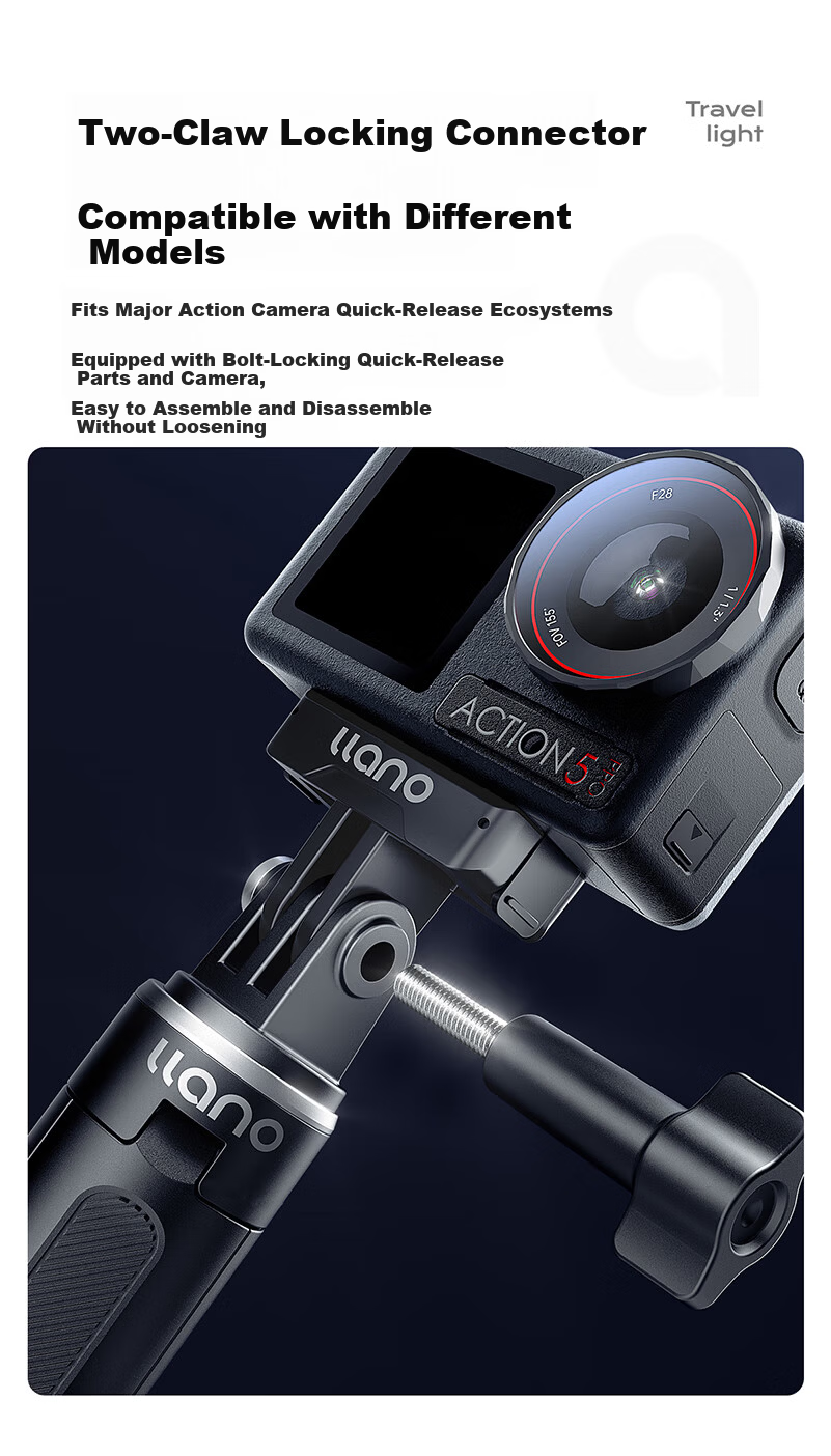 Llano DJI Action6/5Pro/4 Handheld Selfie Stick Mini Portable Extension Rod AcePro2/Gopro13/12 Sports Camera Mount Tripod Accessory 4