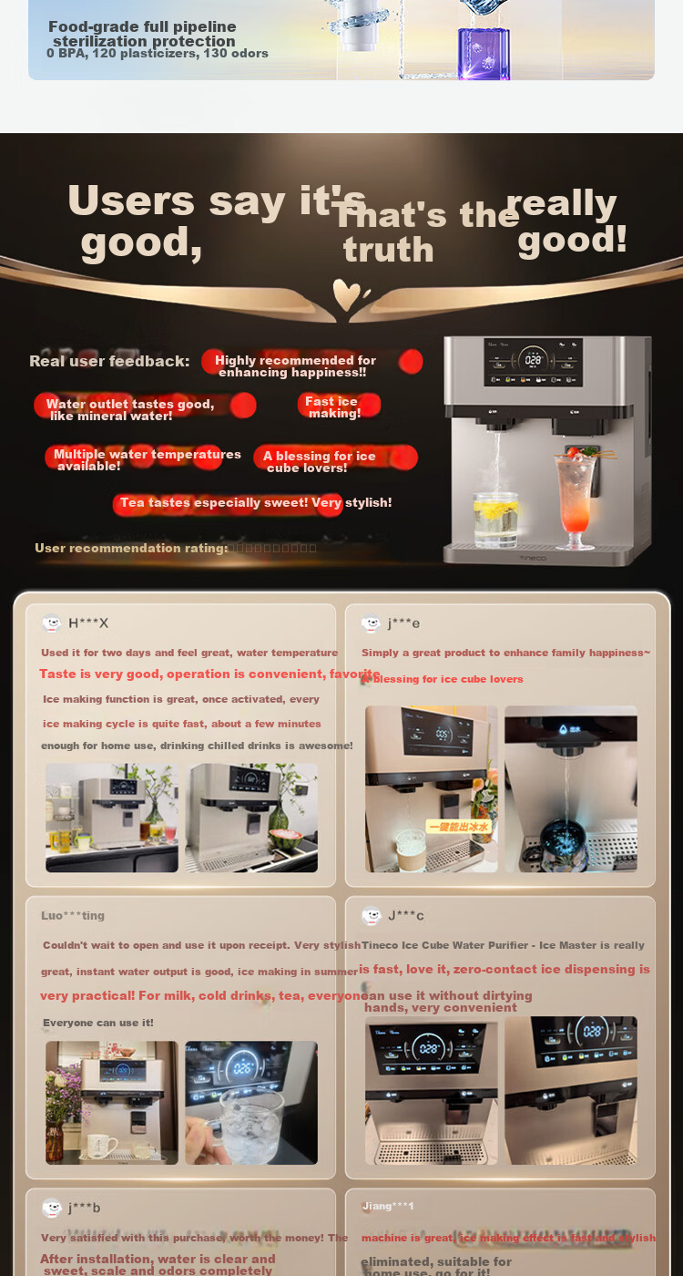 Tineco Ice Cube Heating Water Purifier Min Ice Master Elegant Home Countertop Water Filter No Installation Hot and Cold Direct Drinking Machine 2