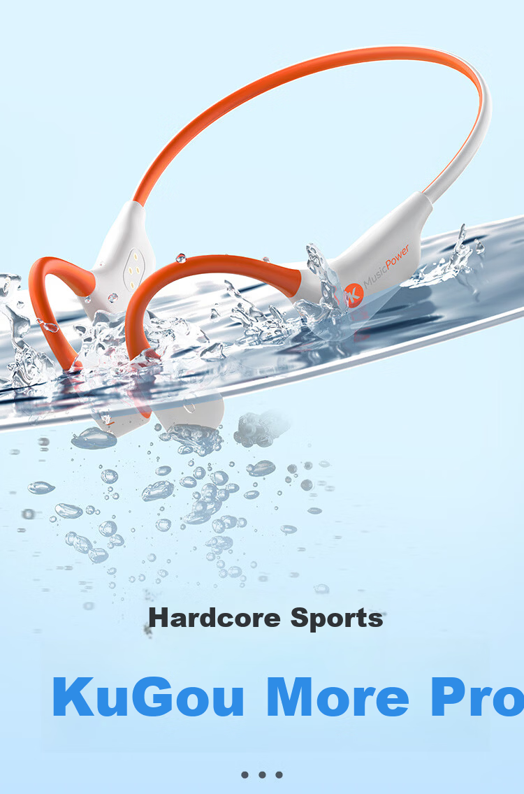 KUGOU Flagship 6.0 Bone Conduction Bluetooth Headphones Waterproof Level 8 Volume Level 16 Swimming Sports Running Cycling Open Ear Hook Long Battery Life Underwater Integrated MP3 K8 3