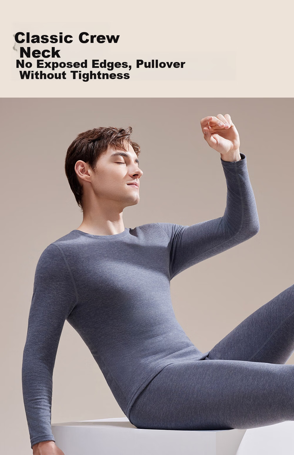 Urban Beauty [Tencel Modal] Thermal Underwear Set for Men Autumn Long Johns and Shirt, German Velvet Heat-Generating, Fleece-Lined, Thickened Autumn Winter New Arrival 10