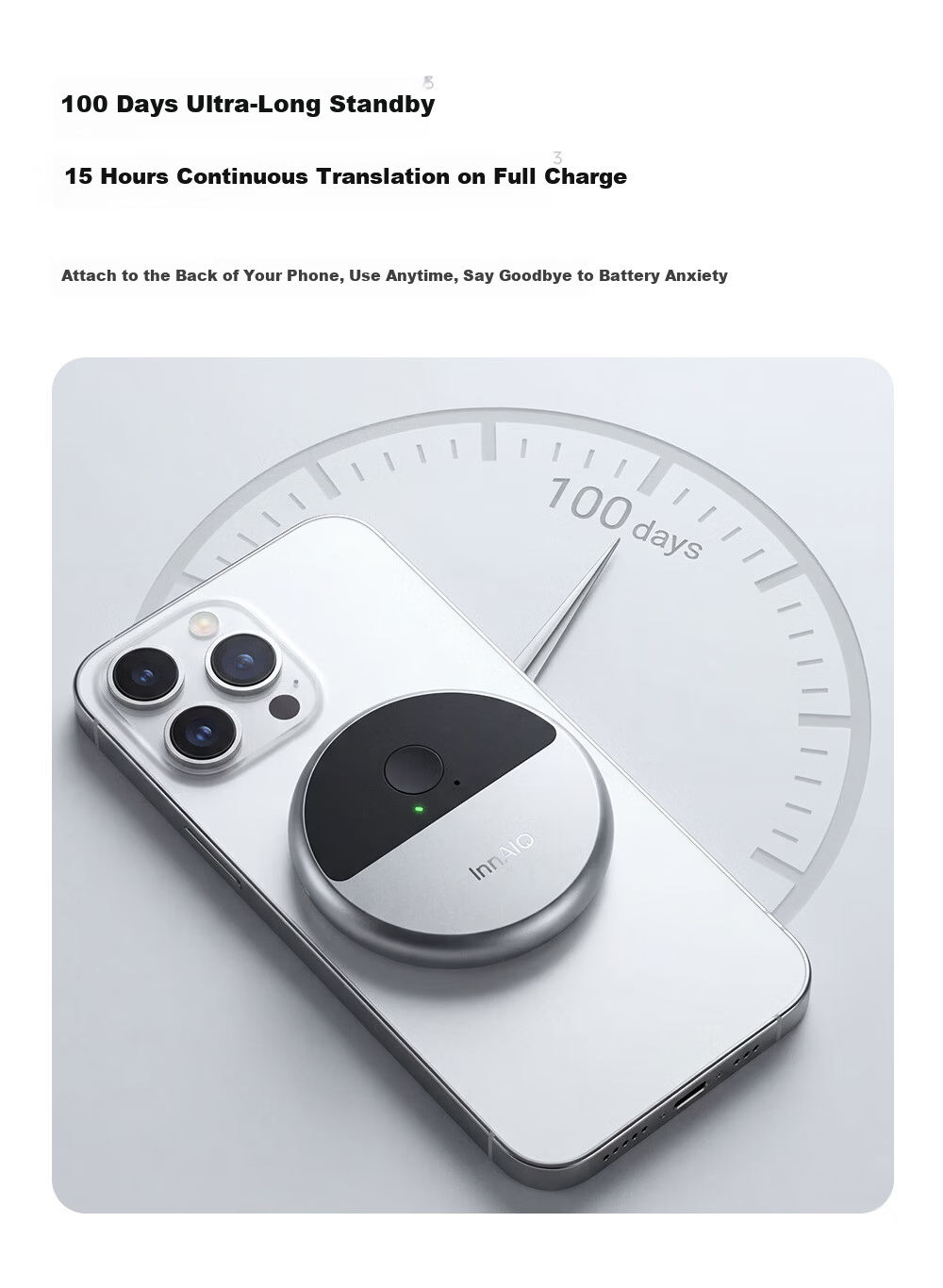 InnAIO Inno AI Key Magnetic Translator T10 [Voice Cloning] Cross-App Simultaneous Multi-Language Real-Time Translator Obsidian Black Portable Travel Essential 21