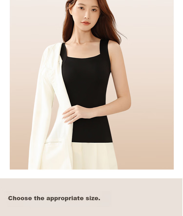 GUJIN Lightweight Warm Vest Women's Thermal Autumn Winter Bra-Free Innerwear Base Layer Camisole Skin-Friendly M 16