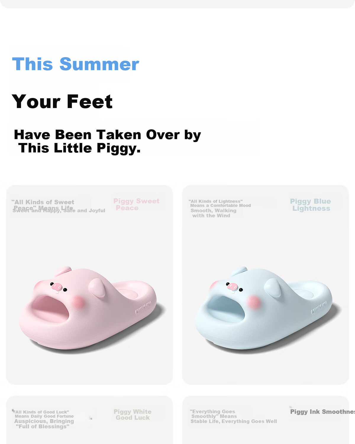 Chikoku Cute Pink Pig Cartoon Slippers Women Summer Home Thick Sole Non-Slip Couple Outdoor Sandals Men 4