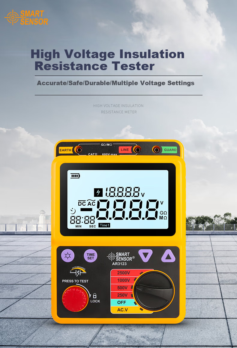 CEM Megohmmeter Digital 2500V Insulation Resistance Tester AR-907A+ 1