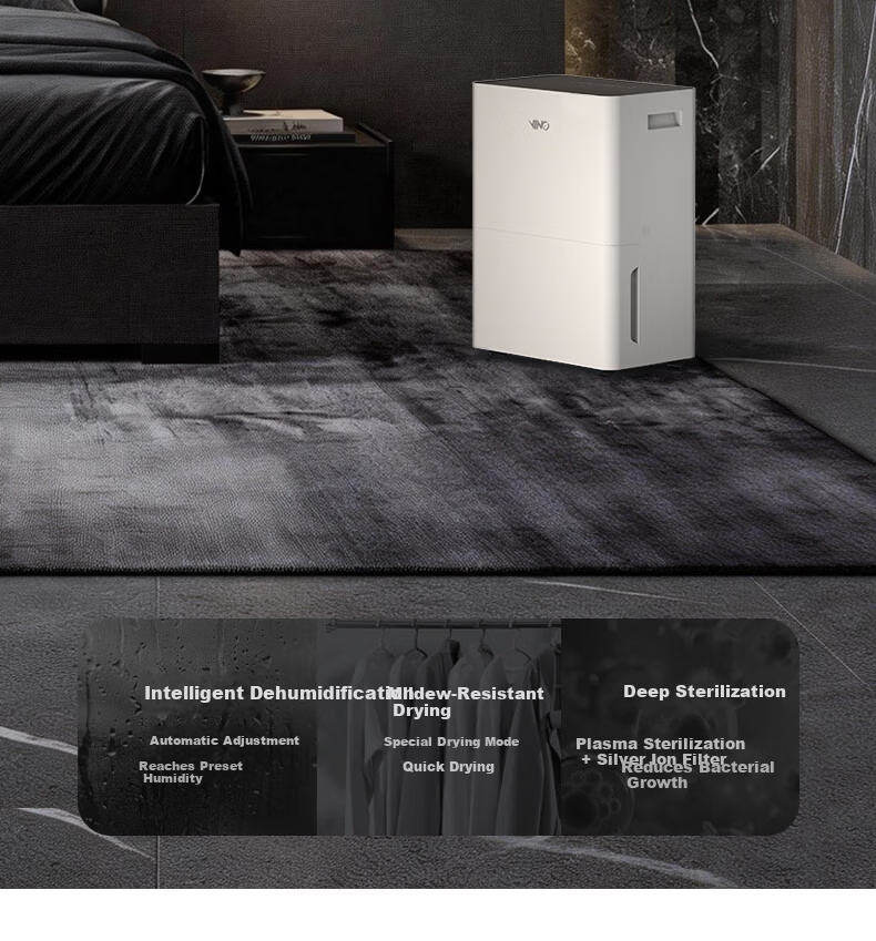VINO Dehumidifier 30L/Day Home Bedroom Living Room Basement Inverter Quiet Energy-Saving Panasonic Compressor Antibacterial VD30G-VA5A 2