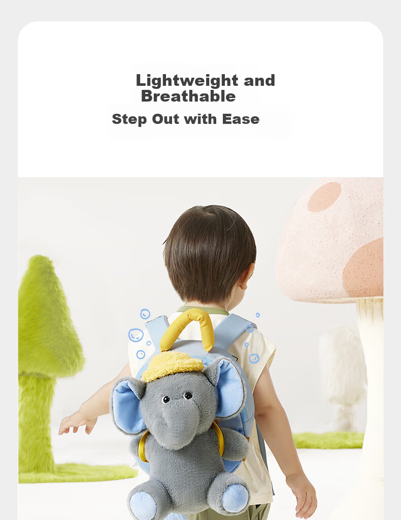 Babycare Kids Plush Backpack Handbag Soothing Double Shoulder Bag Infant Anti-Lost Harness Baby Backpack 10