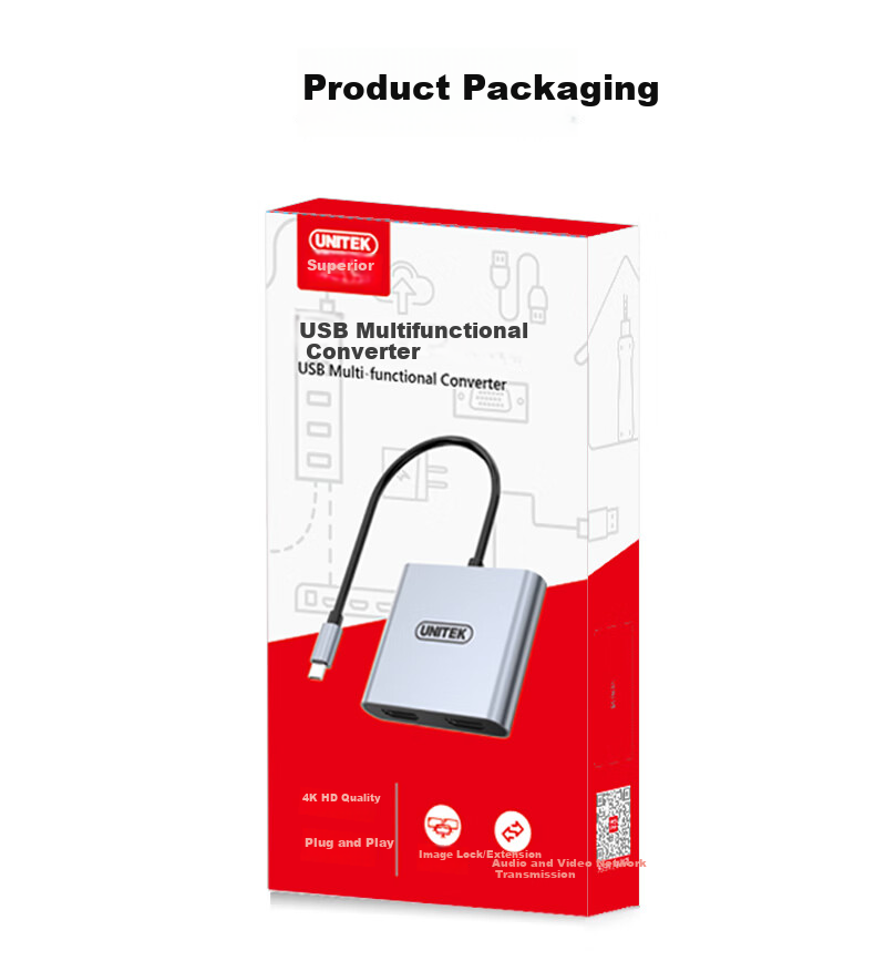 Superior Type-C to Dual HDMI Docking Station Triple Screen Display Splitter 4K HD PD Fast Charging USB Expander Dual Display Adapter USB-C Converter 20