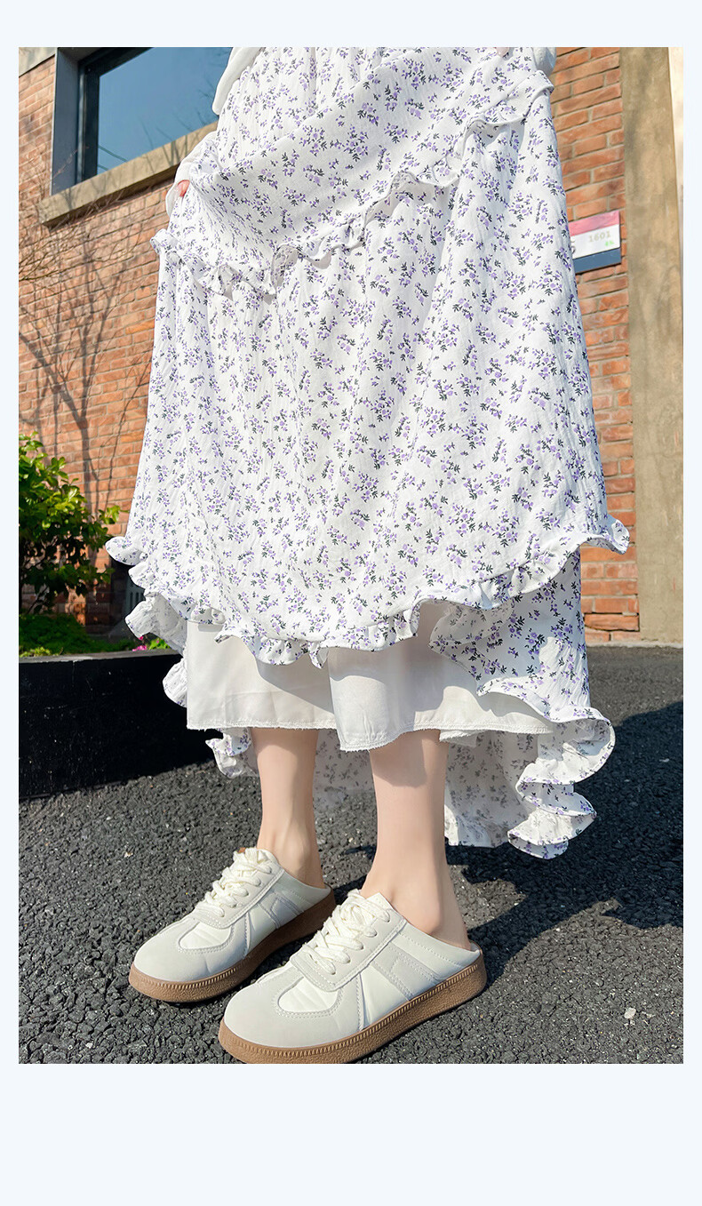 Borui Korean Style Floral Half-Length Skirt Long Skirt 2026 New Spring Summer Mid-Length Slim A-Line Puff Cake Skirt 8