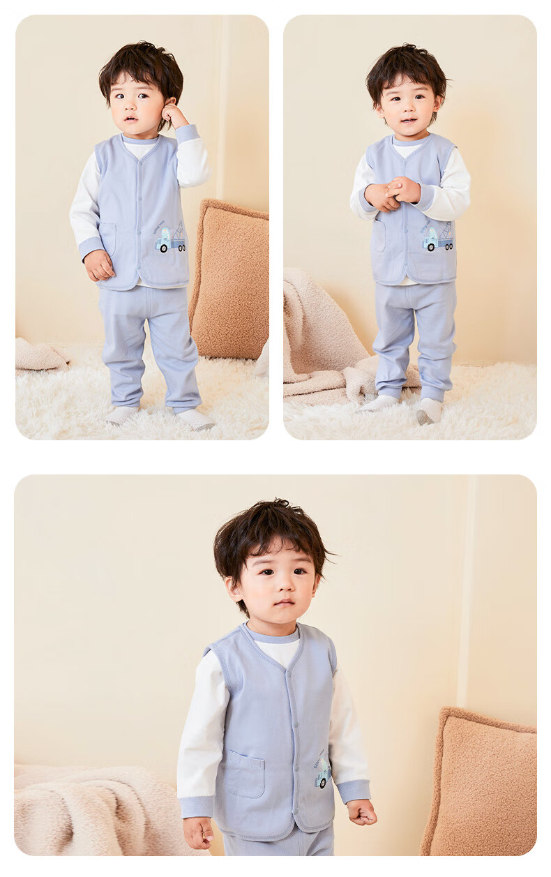 Shubeiyi Baby Clothes Children's Vest Reversible Waistcoat Infant Sleeveless Jacket Top for Boys And Girls Spring Autumn Warm Vest Blue 110 8