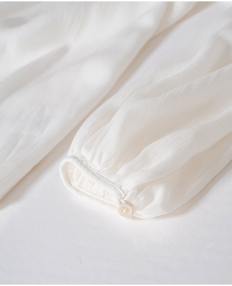 ROEYSHOUSE French Style Lantern Sleeve Shirt Women Spring Elegant Loose Raglan Sleeve Top 12493 White L 14