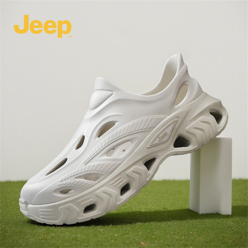 JEEP Unisex Clog Water Shoes Couple Summer Slip-On Sandals Non-Slip Khaki Size 41-42