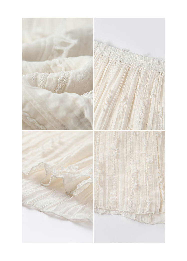 Demana "Yunshang Wubai" Summer Crinkled Texture Tassel Mesh Skirt Lightweight Flowing A-Line Long Skirt for Women 11