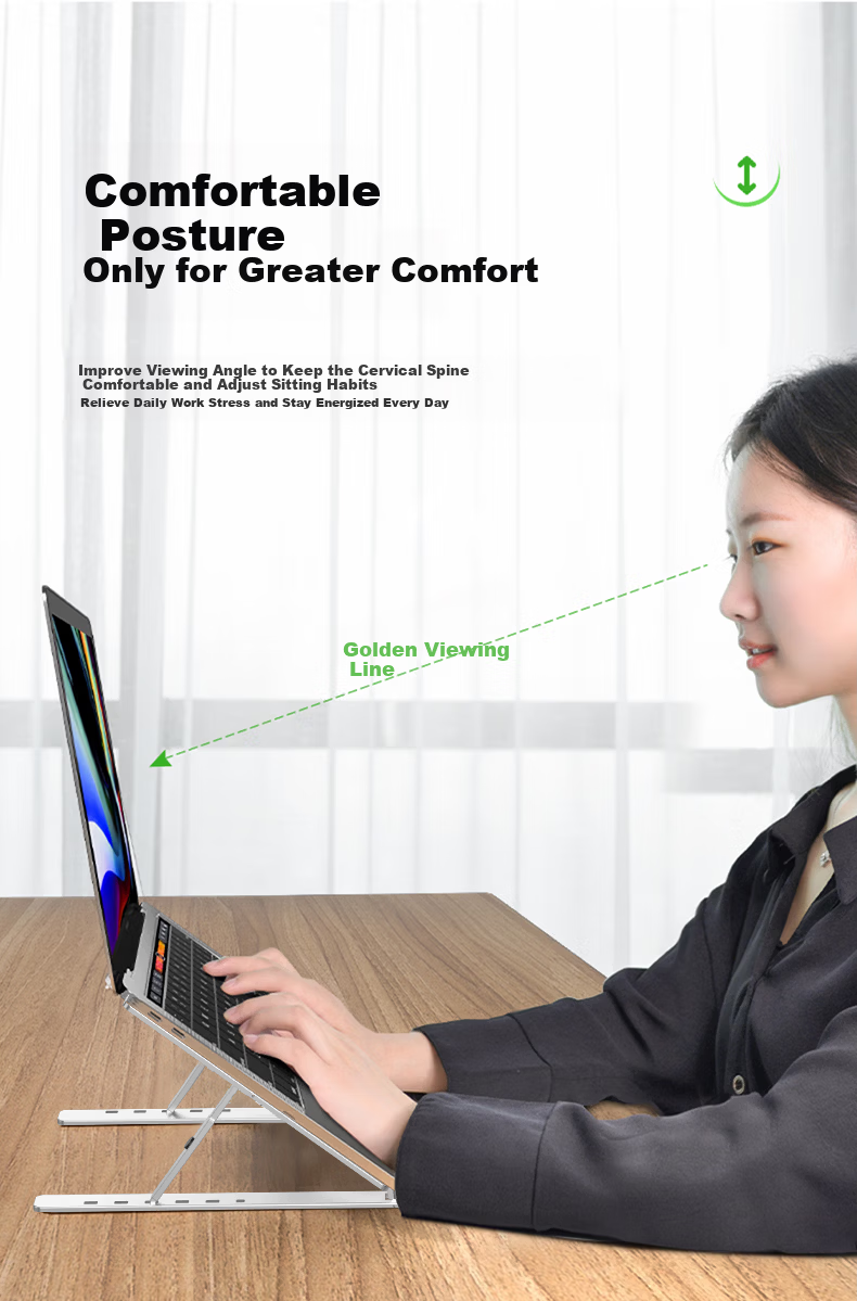 Smorss 360-Degree Rotatable Laptop Stand Cooling Rack Portable Foldable Desktop Vertical Adjustable Aluminum Alloy Holder for Apple Huawei Lenovo 3