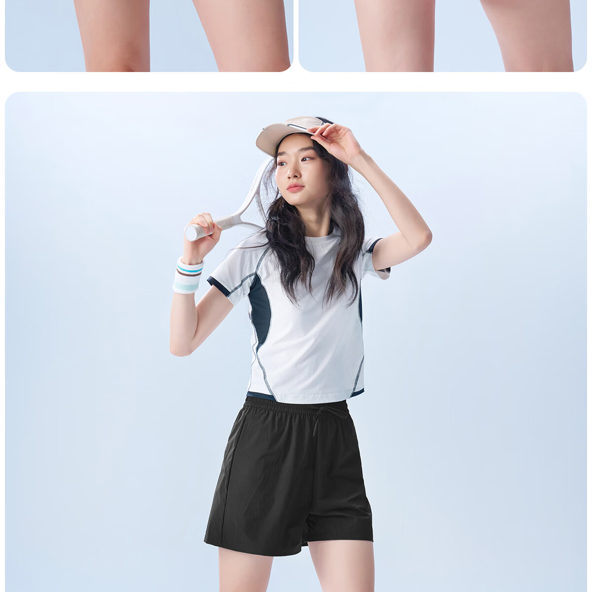 361° Women's Cooling Sports Shorts Summer New Breathable Training Fitness Running Black Casual Knee-Length Pants 23