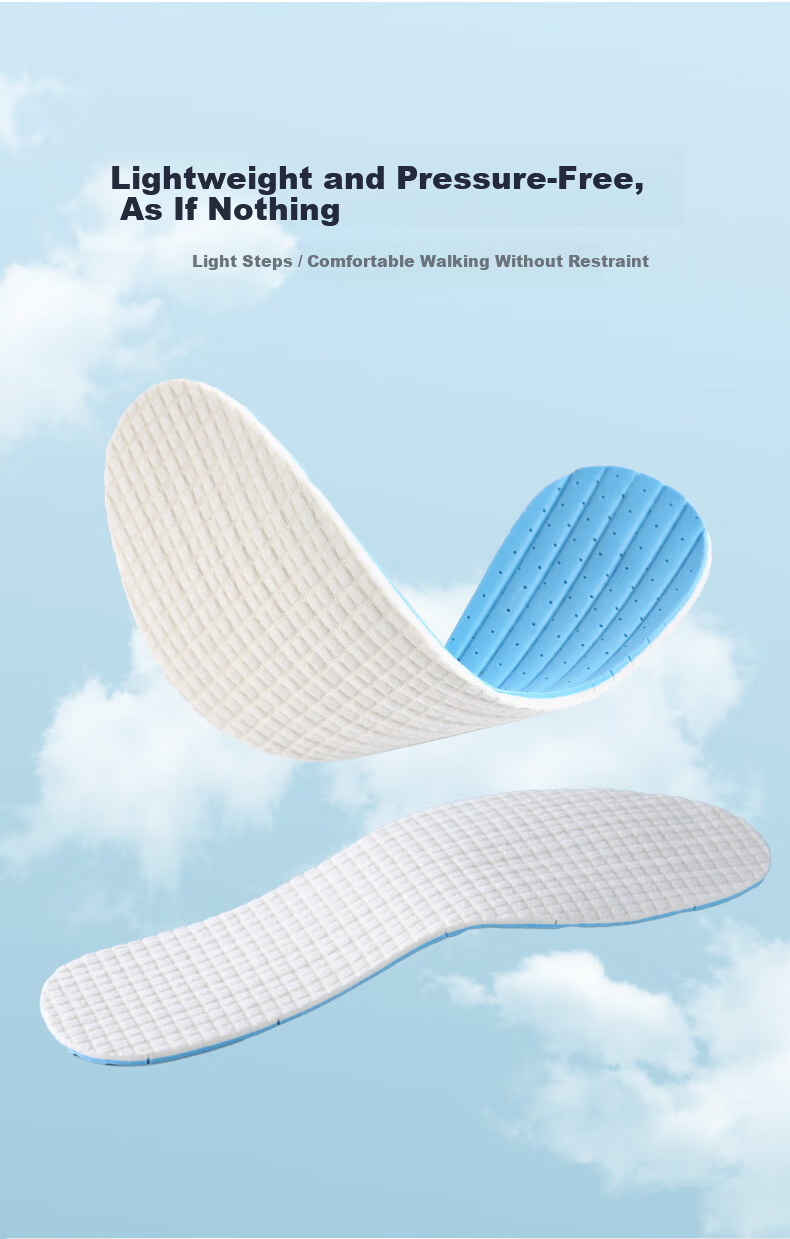 FOOTOPPO Antibacterial Latex Insoles for Men Summer Ultra-Thin Soft Elastic Insoles Military Training Sports Shock Absorption Sweat-Absorbing Breathable Thin Insoles 18