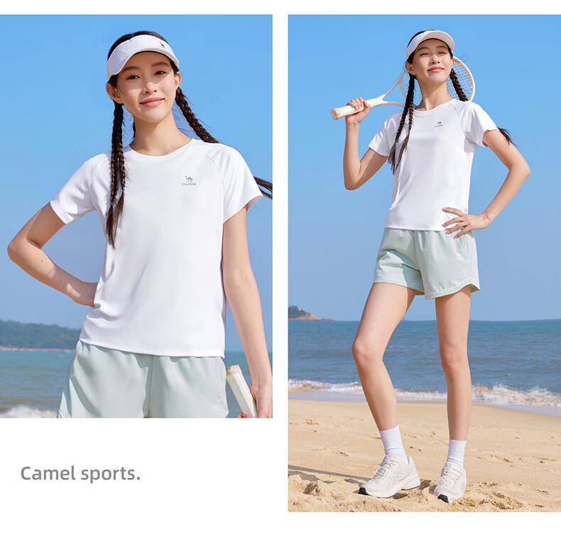 CAMEL Quick-Dry Sports T-Shirt Men Cooling Sun Protection Running Short Sleeve Top C16BAVL6021 Cold Moon Gray L 32