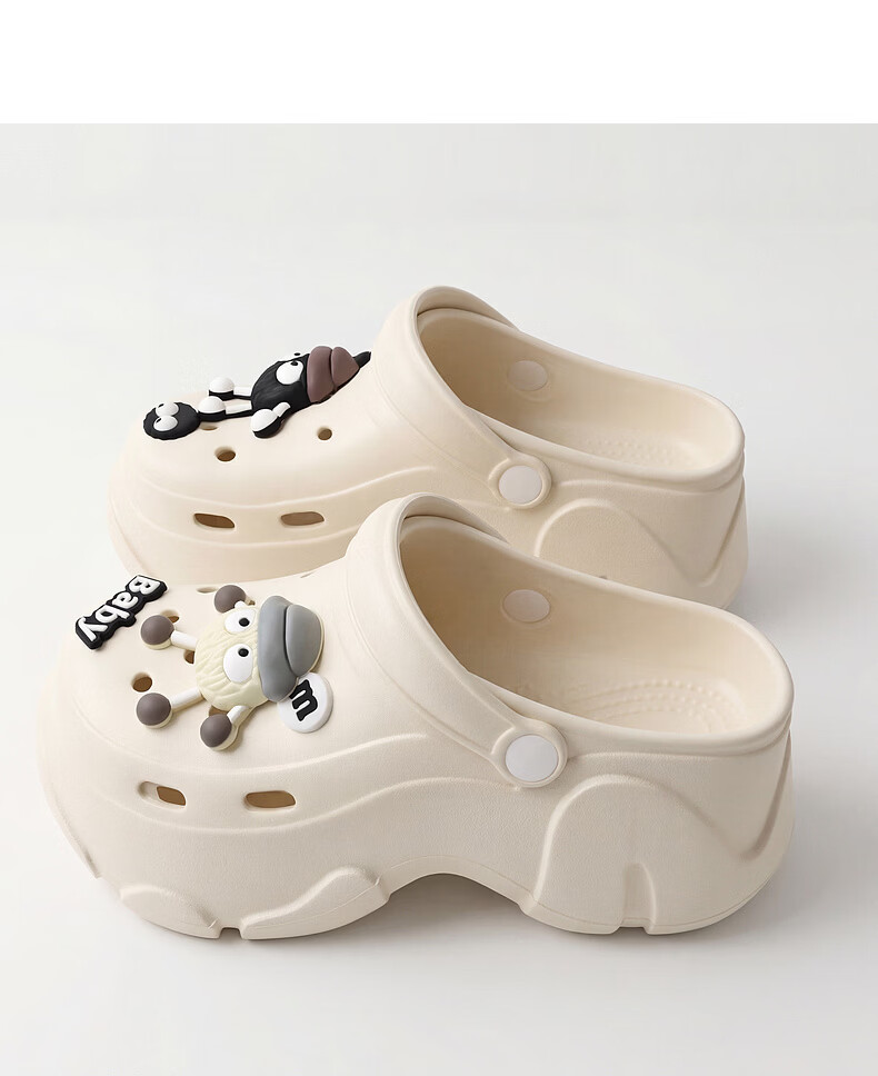 YUZHAOLIN Women's Hole Sandals Beach Slippers Thick Sole Height Increasing Outdoor Slippers 9