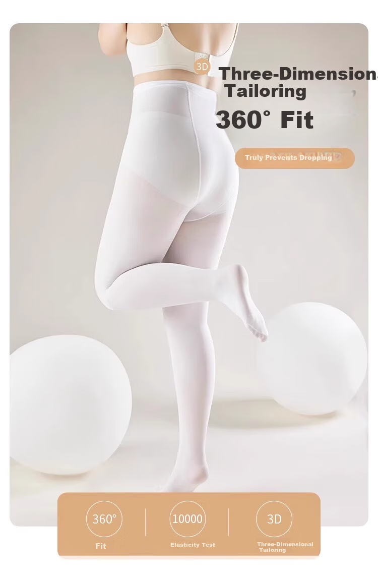 BOPRUIEY White Plus Size Tights Pantyhose Spring Summer Adult Dance Practice Stockings for Plus Size Students 14