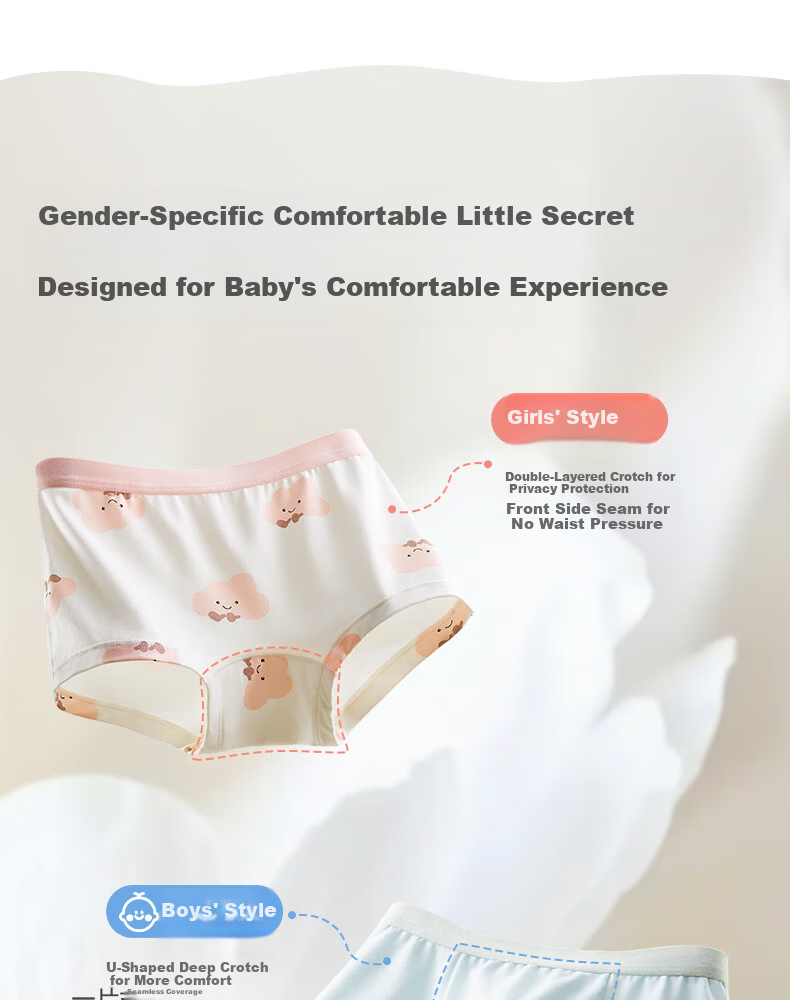 October Crystal Children's Underwear Boys and Girls Baby Boxer Shorts 7A Antibacterial Class A 6